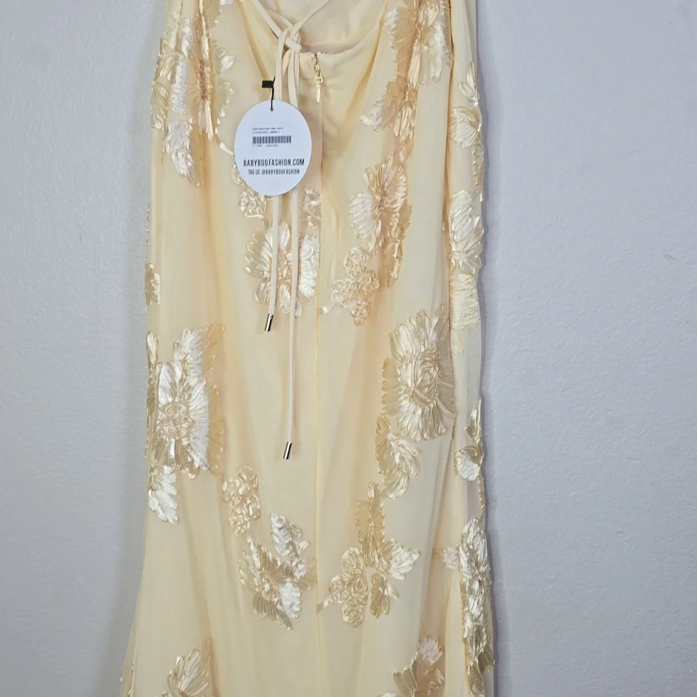 Babyboo Nefertiti Elegant Floral Shaped Ribon Embroidered Underwire Maxi Dress L - Picture 10 of 14